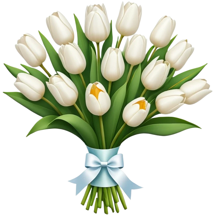 Flower bouquet with white tulips emoji