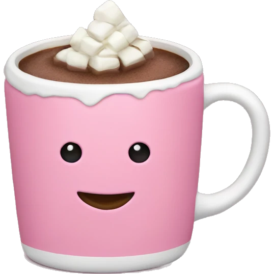 Pink mug hot chocolate emoji