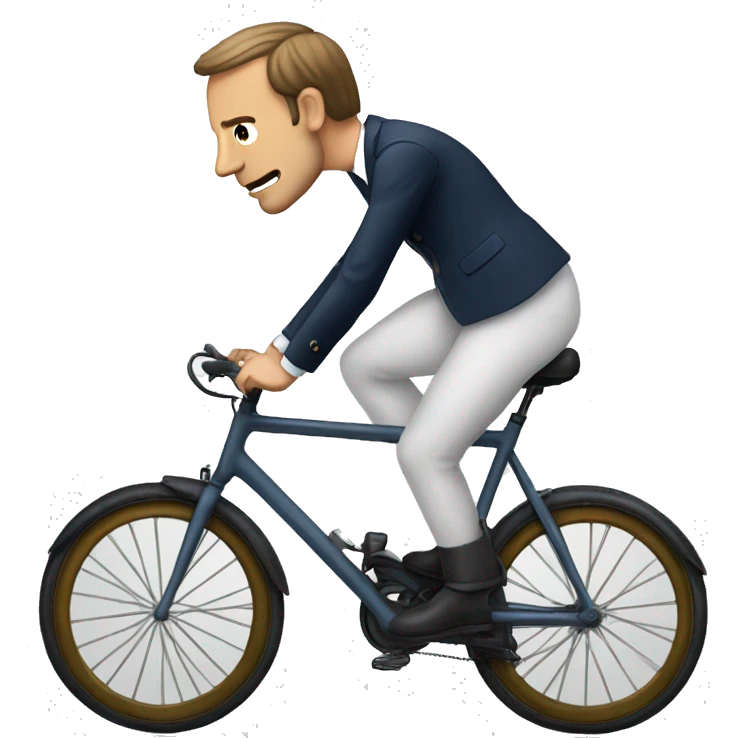 Macron sur un velo emoji