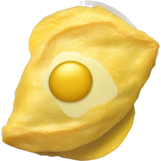 realistic French omelette on a plate emoji