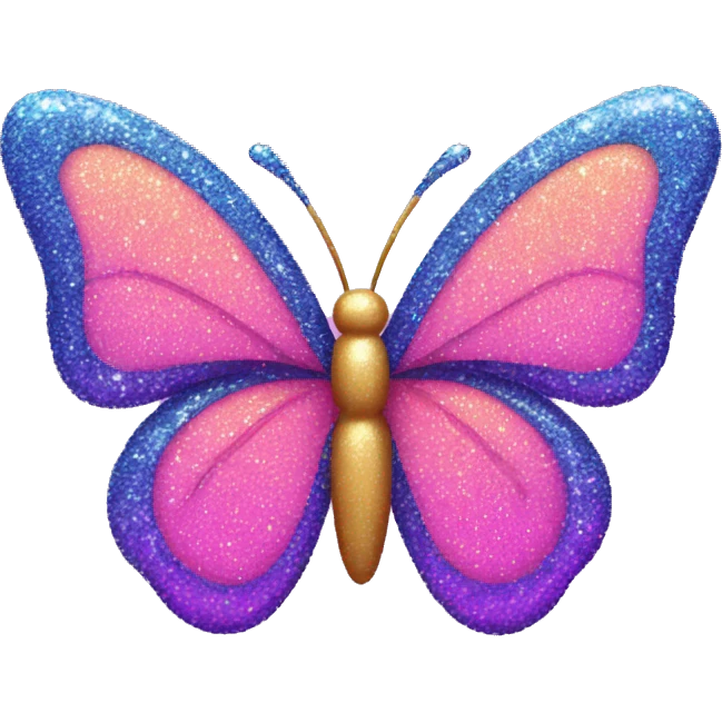 Two Kawaii neon glitter butterfly emoji    emoji