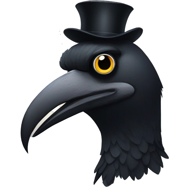 Crow with a monocle emoji