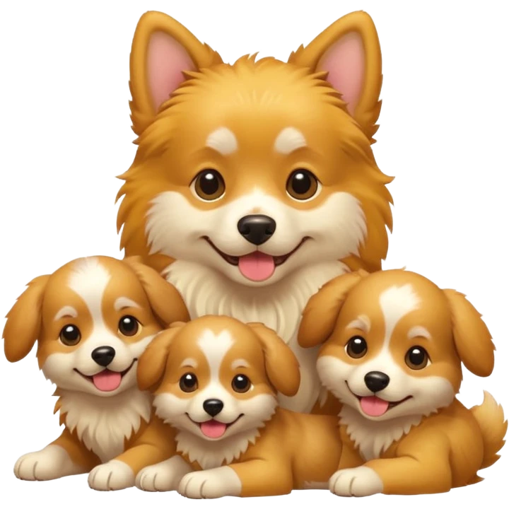 dog with its puppies emoji