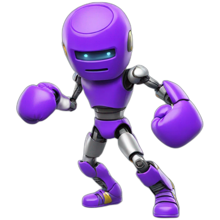 Boxing robot purple emoji