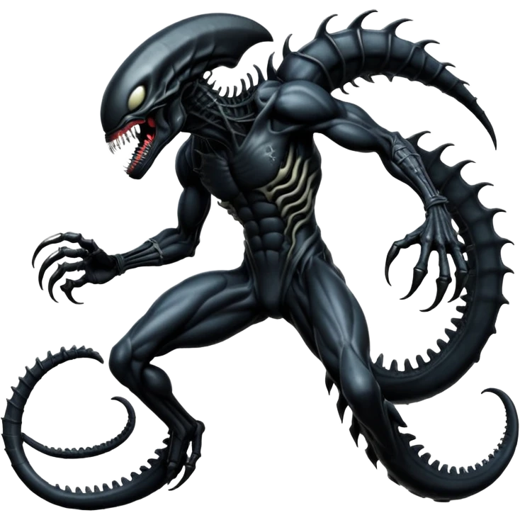  Venom-Xenomorph-hybrid-fantasy-creature (full body) emoji
