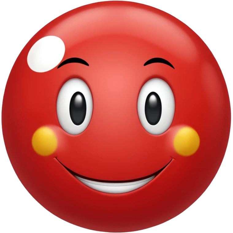 Little red ball with smiley face with text: pallina emoji