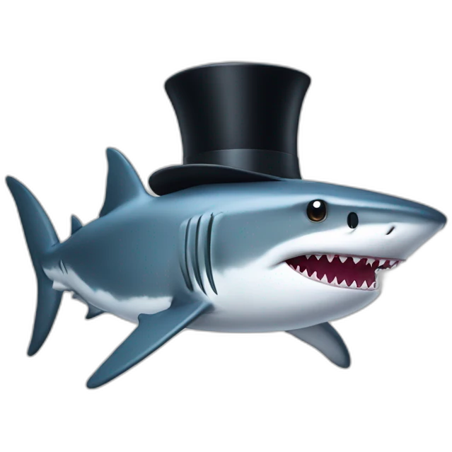 Shark with a top hat emoji