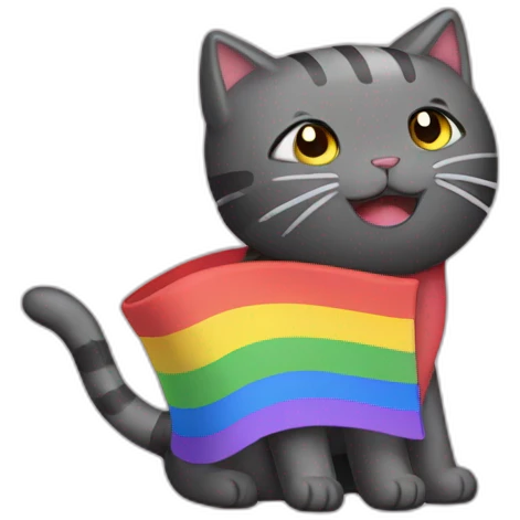 Nyan cat with hétéro flag emoji
