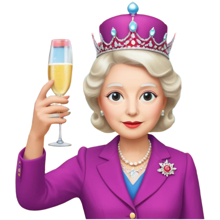 someone who's taking a selfie in a room with the wax figures of the queen elisabeth the II emoji