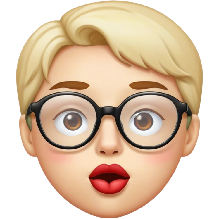 kiss face with glasses emoji