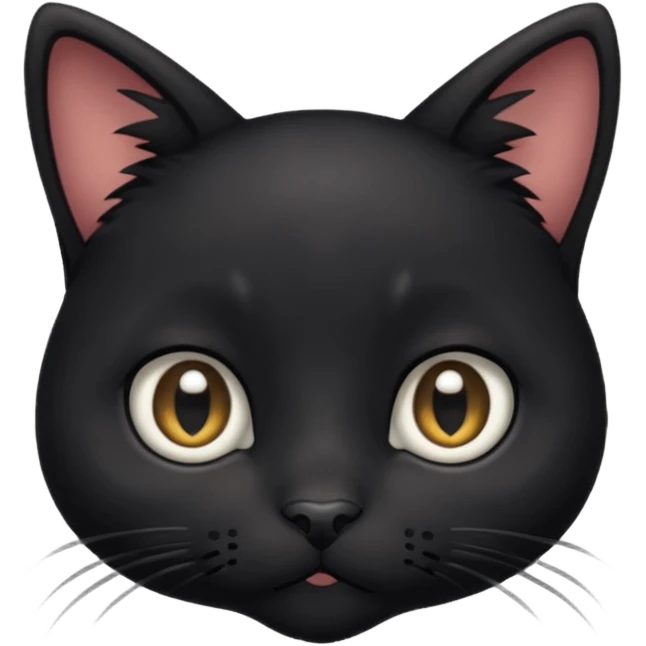 Black Kitty waiting sad face  emoji
