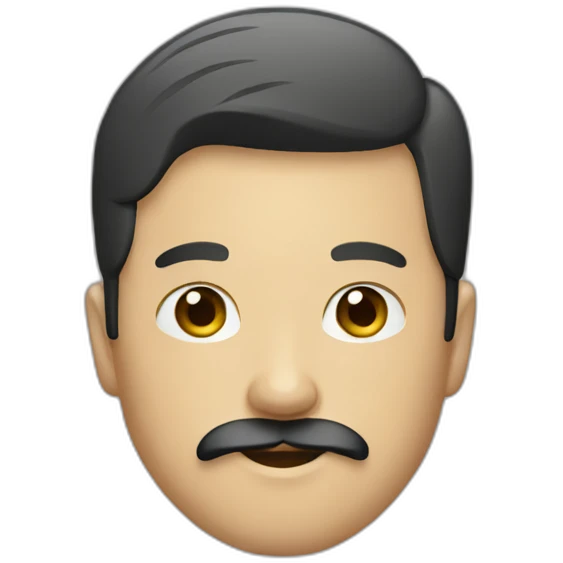 asian designer with mustache and beard emoji