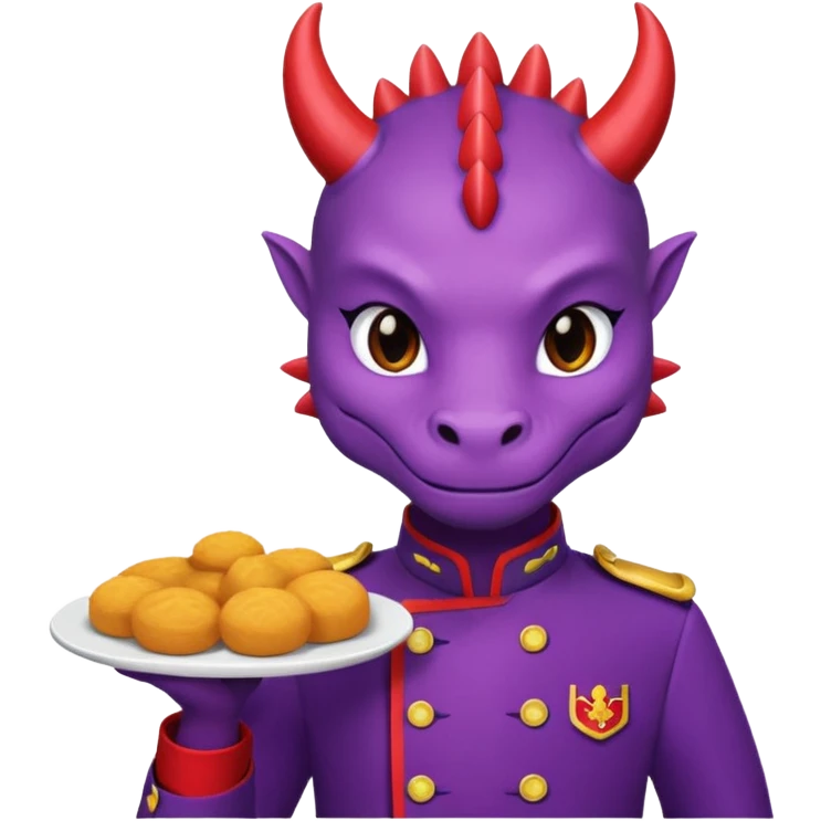 dragon serveur restaurant, pop art, flat emoji
