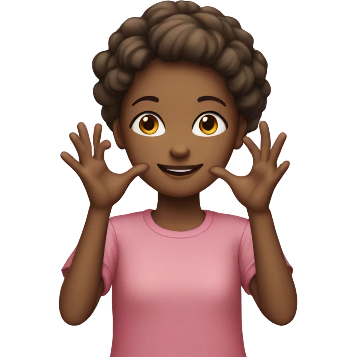 Girl making a heart shape with her hands emoji