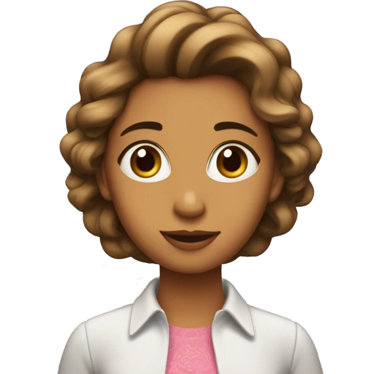 chica de pelo castaño enamorada emoji