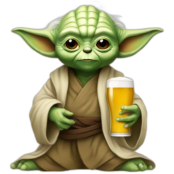 Yoda avec une bière emoji