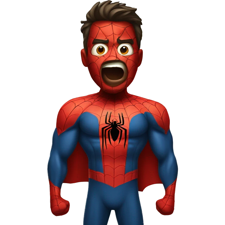 The superhero spiderman shocked  emoji