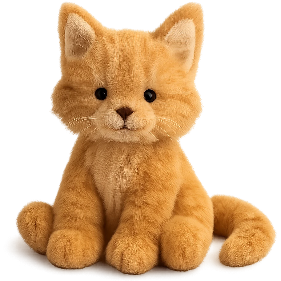 cute ginger maine coon kitten jellycat plushie emoji