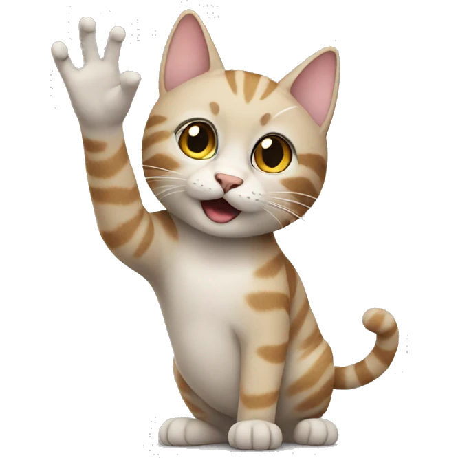 cat waving hand
 emoji