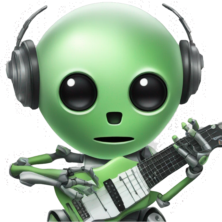 Robot Alien who play music emoji