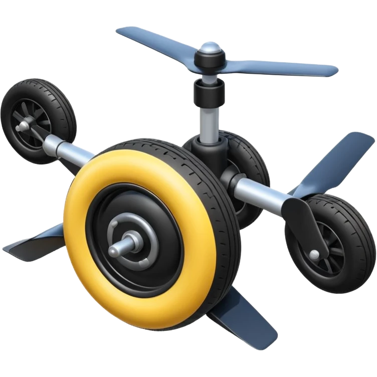 he aircraft's landing gear is one inflated, plump wheel with a strut, black in color, cartoon-style emoji