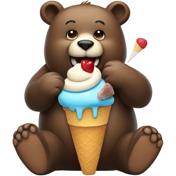 A bear eating icecream  emoji