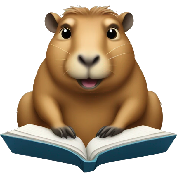 Capybara reading emoji