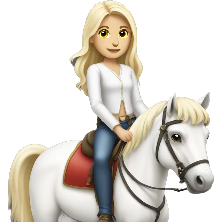 Blonde girl riding white horse emoji