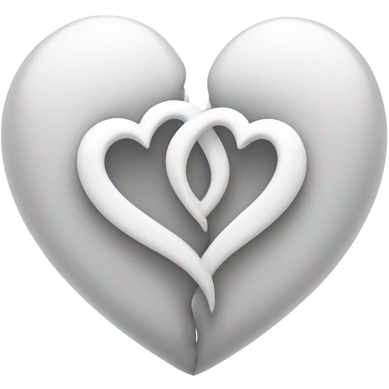 Two White intertwined hearts  emoji