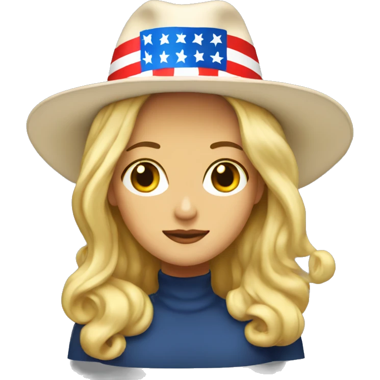 blonde lady with maga hat on emoji