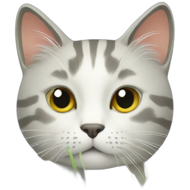 cat with fancy grasses emoji