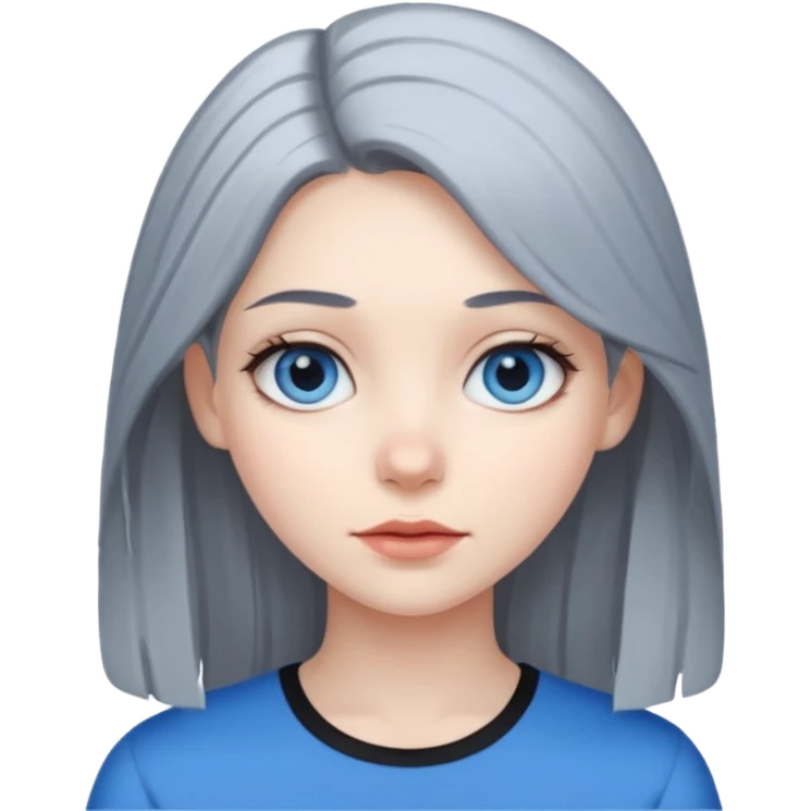 girl with black and gray hair emoji