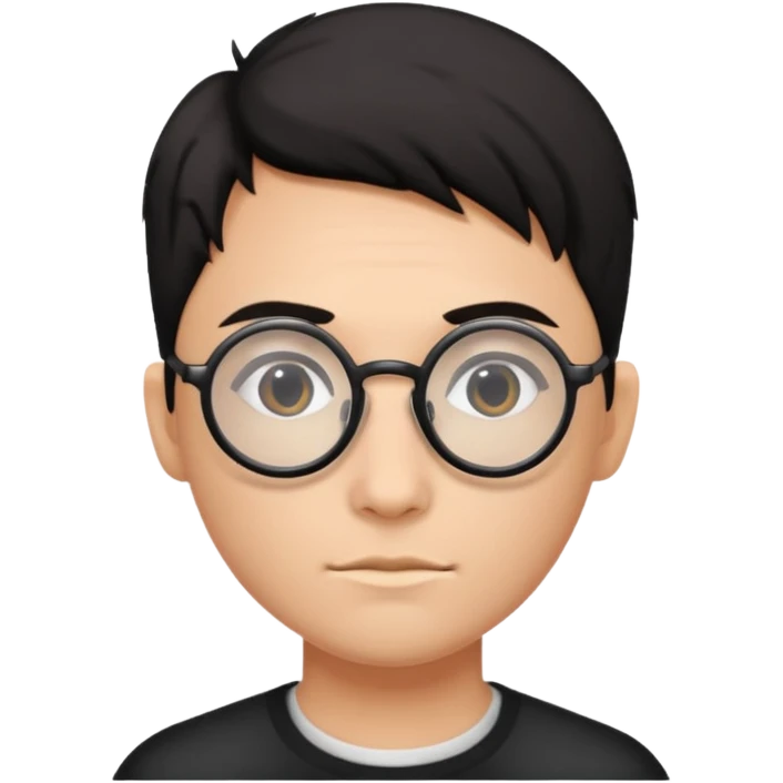 Only Circle black glasses with a scar without face  emoji