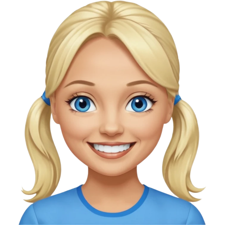Emma Bunton with blue eyes, ponytail hair emoji