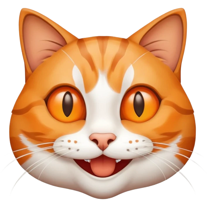 Сумасшедший кот улыбается  emoji