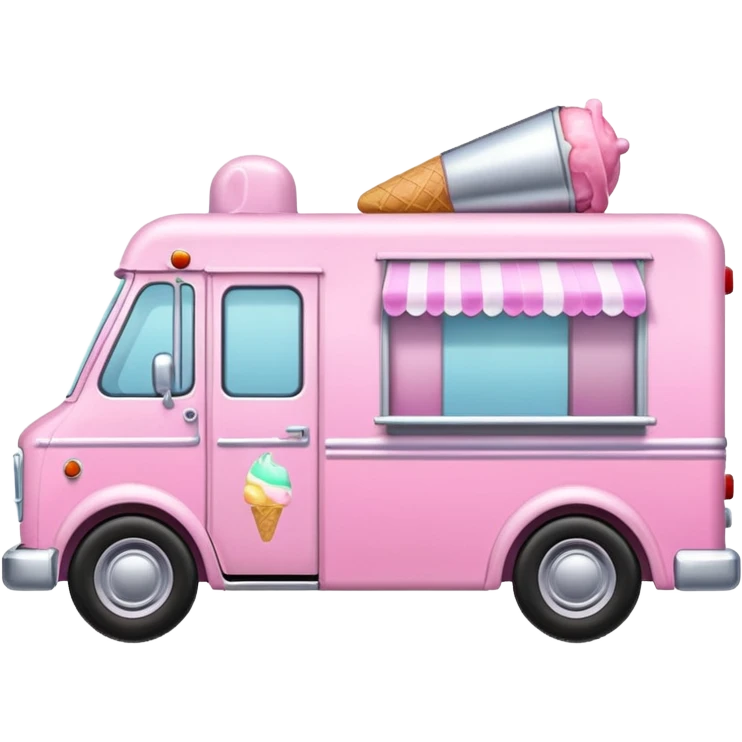 Create a pink ice cream truck on the side emoji
