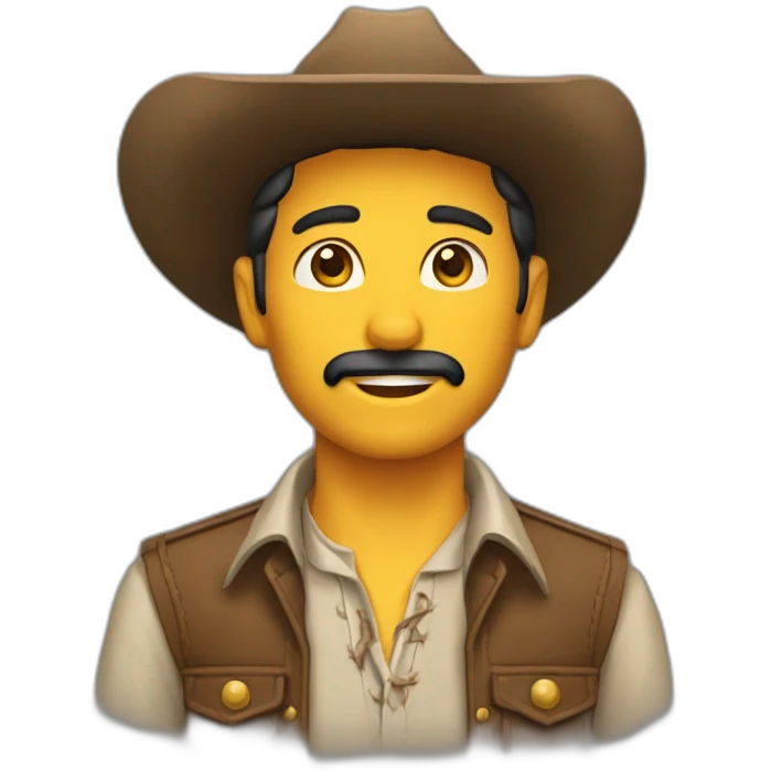 Un vaquero con anteojos y aro emoji