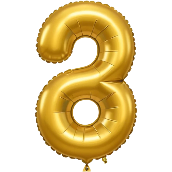 Gold baloon number 6 emoji