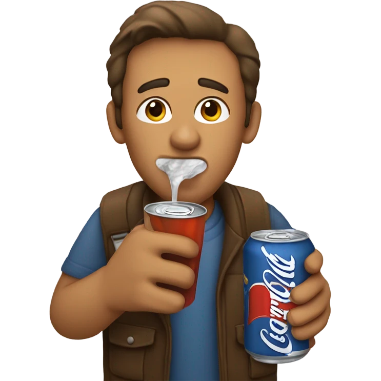 a man drinking soda emoji