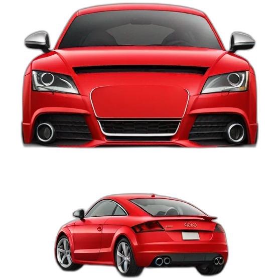 Red Audi TT car front view emoji