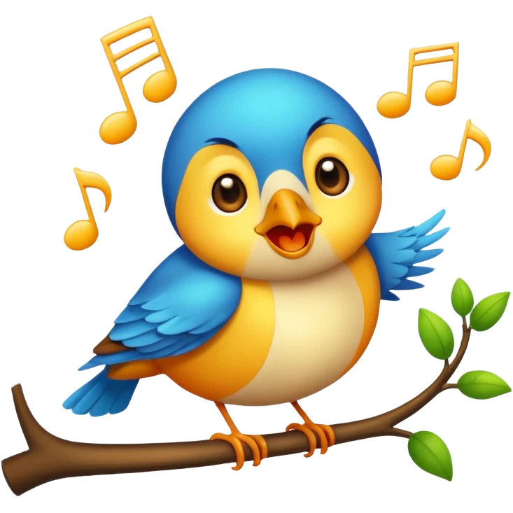 A bird singing Beautiful music emoji