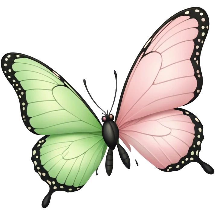 Light Green butterfly with light pink butterfly emoji