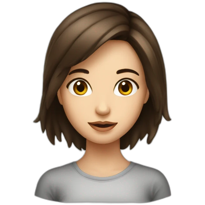 Fille brune abec des yeux bleux emoji