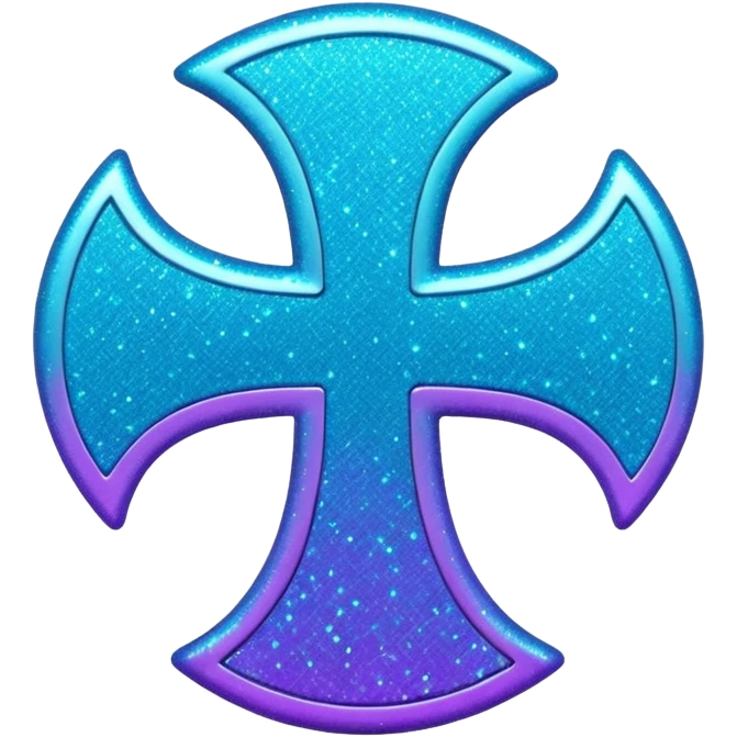 Glitter Purple and Cian plus symbol emoji