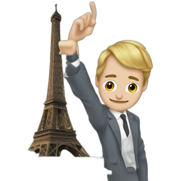 Macron making dab on Arc of Triomphe   emoji