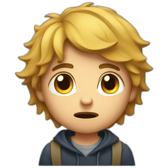 A frustrated young man emoji