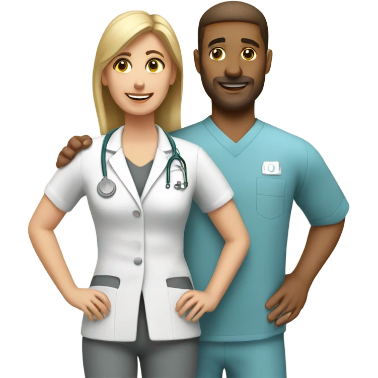 A male physical therapist with his female patient  emoji