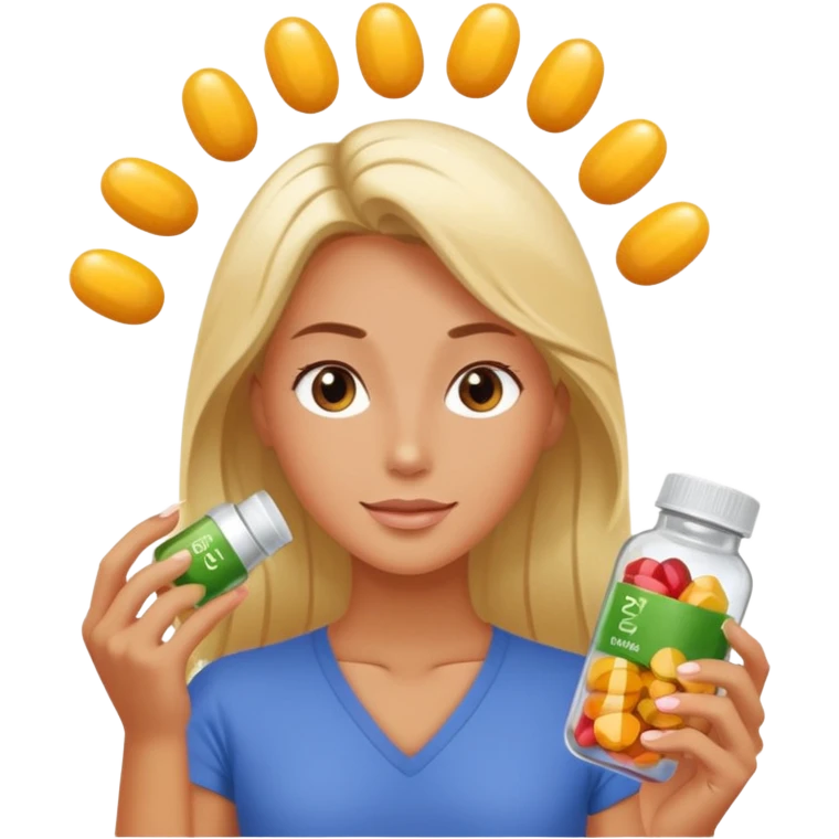 Hair and skin beauty with biotin, zinc and vitamins. emoji