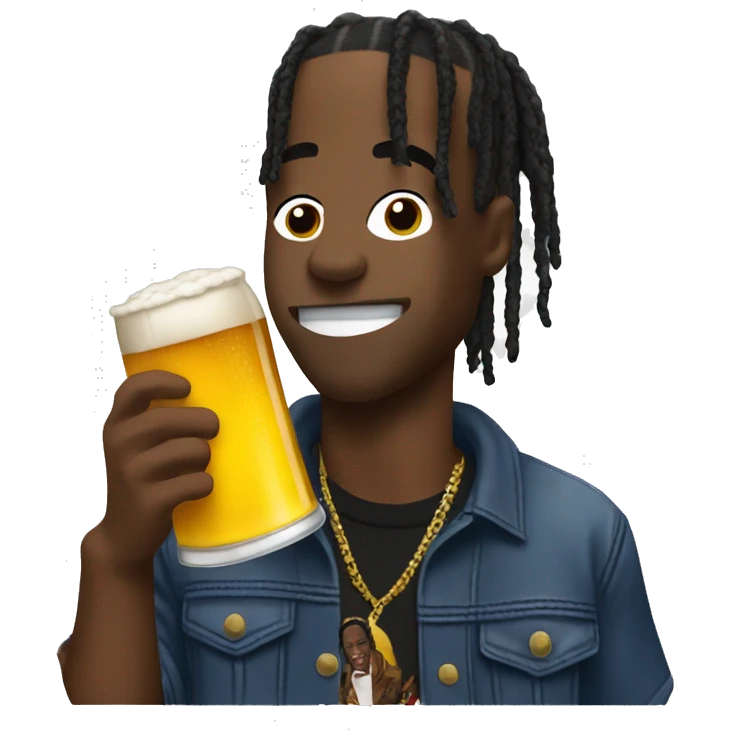 Travis Scott with a beer emoji