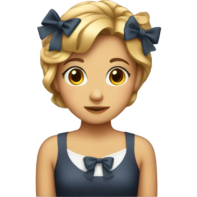 Girl wearing a bow in her hair emoji